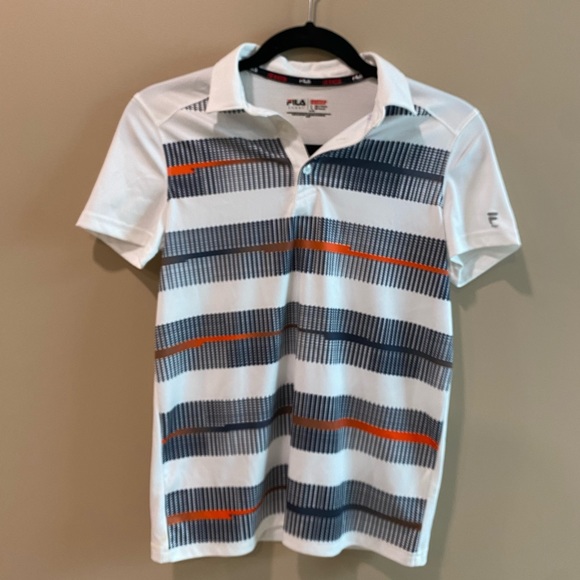 Filson collared buttons boys large 14-16 golf athletic short sleeve white - Picture 1 of 6